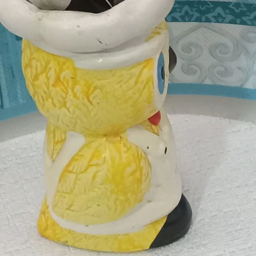 Ceramic Kitchen OWL Yellow Utensil Holder 6